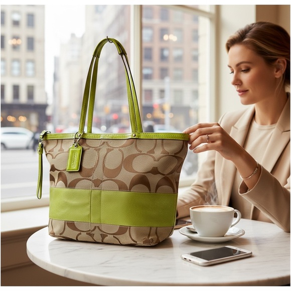 Coach Signature Jacquard Tote, Medium - Picture 3 of 17